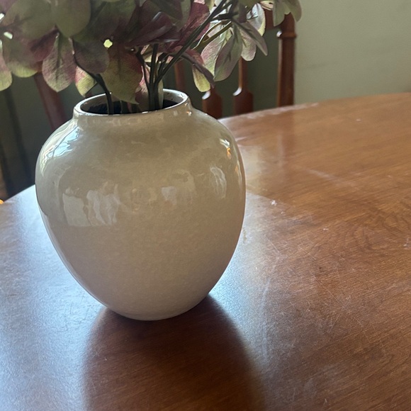 Magnolia Cream Vase with Burgundy and Olive Faux Florals - Picture 2 of 3